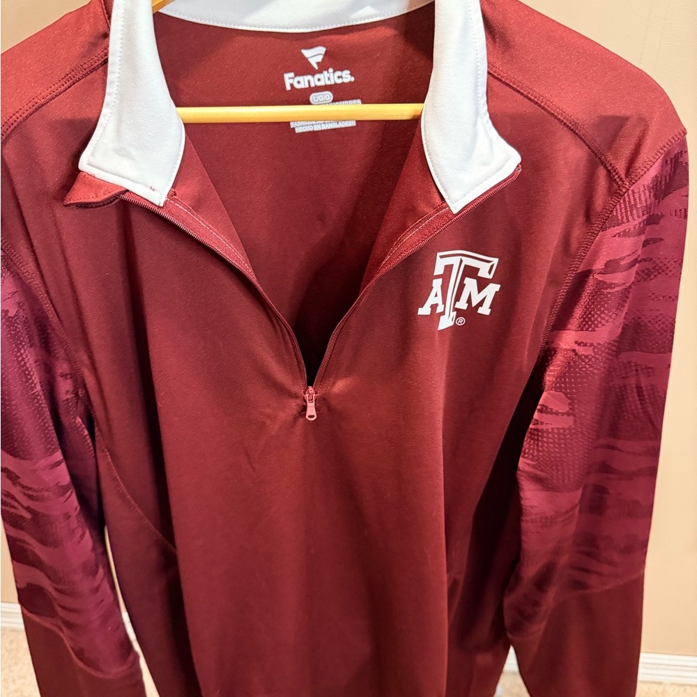 Texas A&M Aggies Quarter Zip Pullover Fanatics Men’s Large Maroon Performance